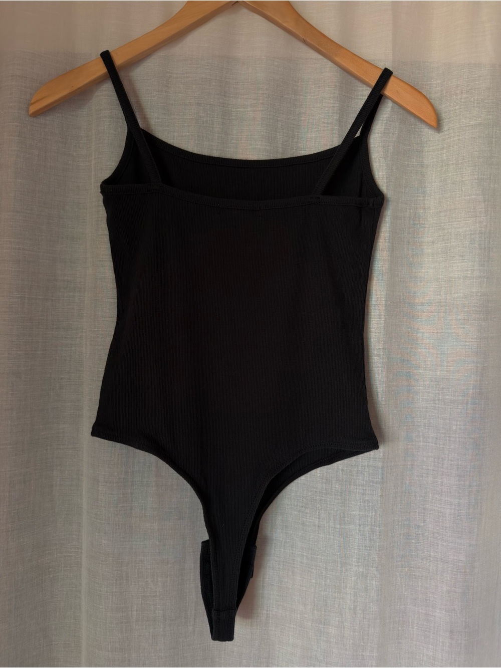 🖤 Madewell Black Ribbed Square Neck Thong Bodysuit Size XS 🖤